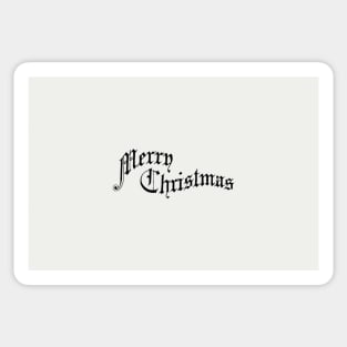 Vintage English Merry Christmas Calligraphy Card Sticker